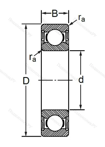 Шариковый однорядный подшипник 180303 (6303 2RS) в Самаре