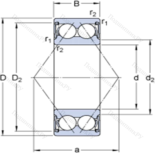 Двухрядные радиально-упорные шарикоподшипники 3203 A-2RS 1TN 9/MT 33 от производителя  SKF Двухрядные радиально-упорные шарикоподшипники 3203 A-2RS 1TN 9/MT 33 от производителя  SKF