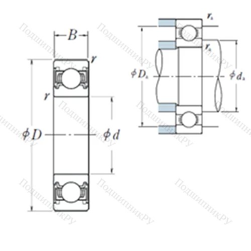 Подшипник шариковый радиальный 6313VV