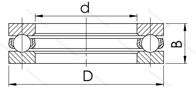 Упорный шариковый подшипник 8113 (51113) в Самаре
