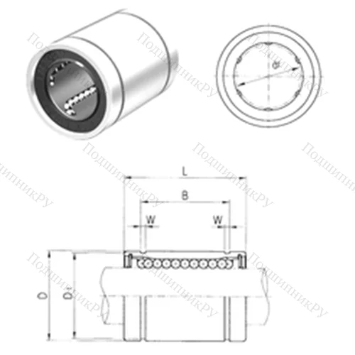 Подшипник шариковый линейный LM 5UU от производителя  Samick