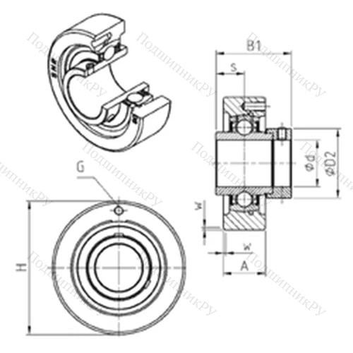 Подшипниковый узел шариковый радиальный EXC 319