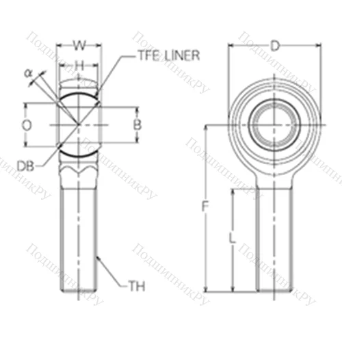 Подшипник скольжения сферический HRT 22E