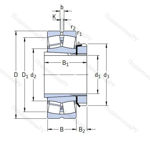 Сферический роликовый подшипник с конической посадкой на вал 21316 EK от производителя  SKF