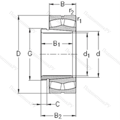 Подшипник роликовый радиальный самоцентрирующийся 22326-E-K-W 33+AHX 2326 от производителя  NKE