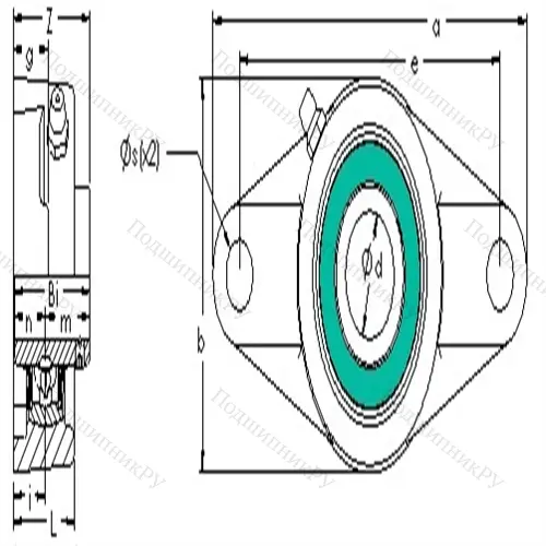 Подшипниковый узел, дюймовая серия UCFL 205-15 от производителя  AST