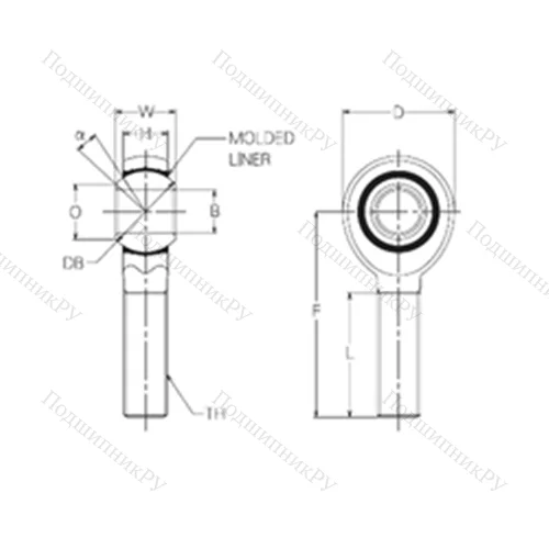 Подшипник скольжения сферический RBM 6E от производителя  NMB