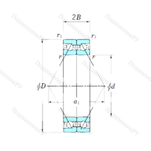 Подшипник шариковый радиально-упорный спаренный ACT 056DB