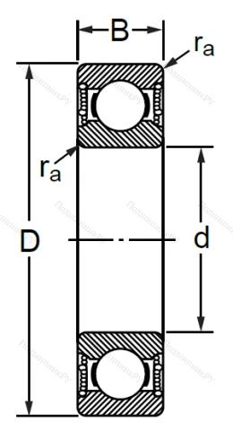 Шариковый однорядный подшипник 1000806 2RS (6806 2RS) в Самаре