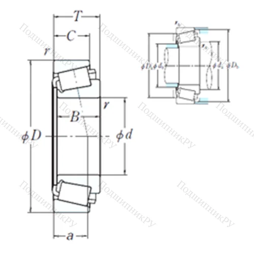 Подшипник роликовый радиальный EE 321145-N 1/321240-N от производителя  NSK