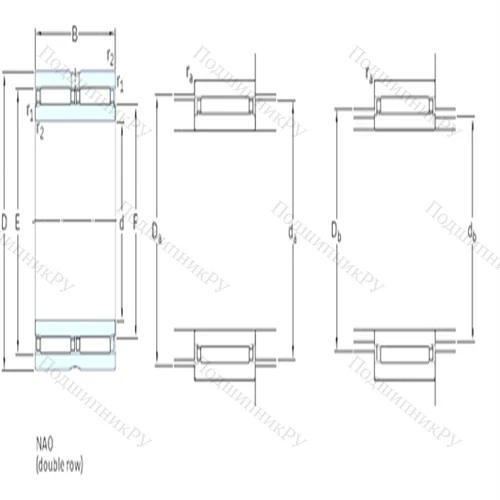 Подшипник игольчатый радиальный NAO 30x45x26