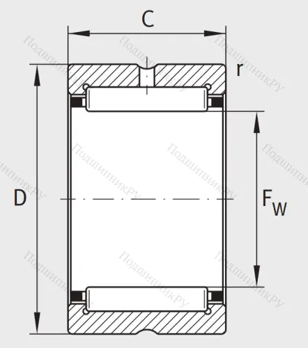 Игольчатый подшипник NK 15/16 XL от производителя  INA