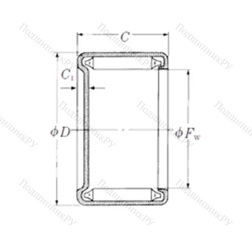 Подшипник игольчатый радиальный MF-68 от производителя  NSK Подшипник игольчатый радиальный MF-68 от производителя  NSK