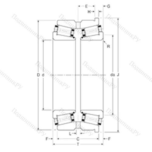 Подшипник роликовый радиально-упорный 123076X/123120XH от производителя  Gamet