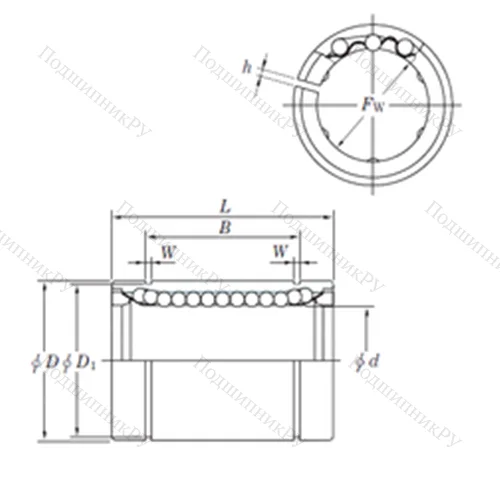 Подшипник шариковый линейный SESDM 40 AJ от производителя  KOYO