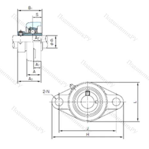 Подшипниковый узел шариковый радиальный UGFL 210 от производителя  NACHI