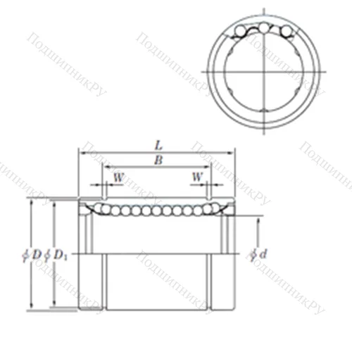Подшипник шариковый линейный SESDM 25 от производителя  KOYO