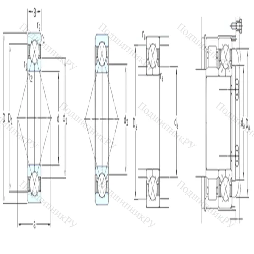 Подшипник шариковый радиально-упорный с четырёхточечным контактом QJ 309N 2MA