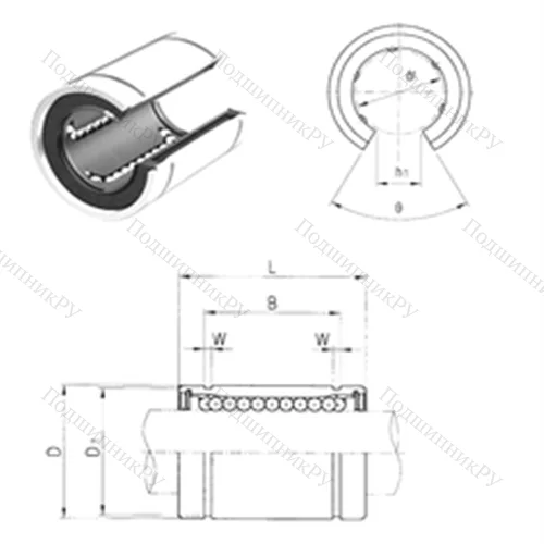Подшипник шариковый линейный LM 30UUOP от производителя  Samick