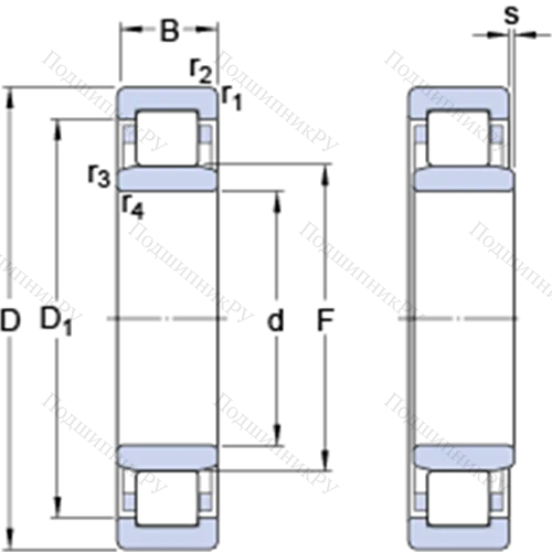 Однорядные цилиндрические роликоподшипники NU 2207 ECML