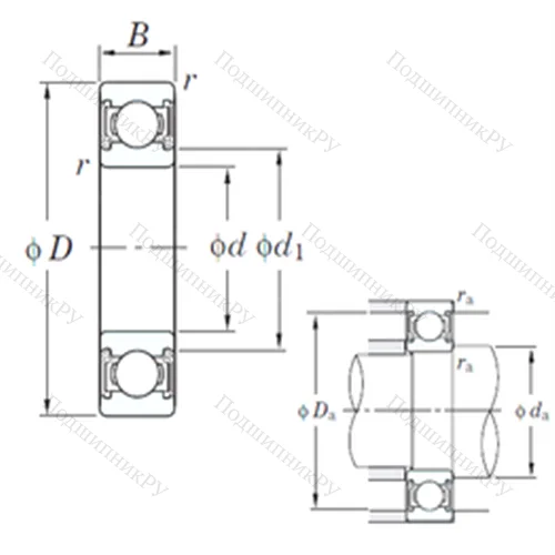Подшипник шариковый радиальный 6201 2RD C 3