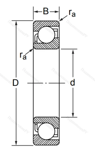 Радиально-упорный шариковый подшипник 7311 B/DT (466311 ГОСТ) в Самаре