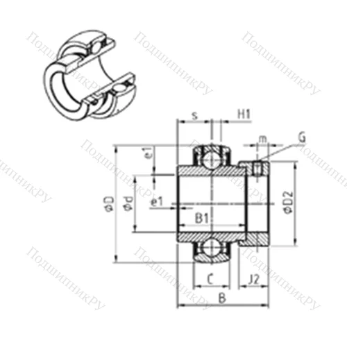 Подшипник шариковый радиальный EX 207-23