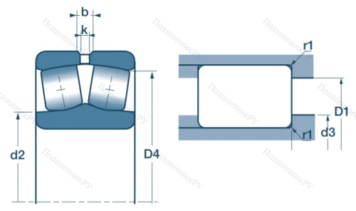 Сферический роликовый подшипник с конической посадкой на вал 22320 EAKW 33 от производителя  SNR