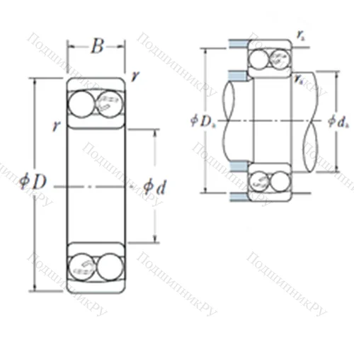 Подшипник шариковый радиальный самоцентрирующийся 1321 от производителя  NSK