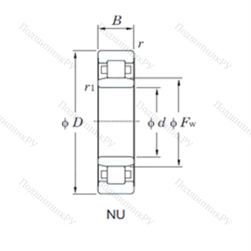 Подшипник роликовый радиальный NU 312R