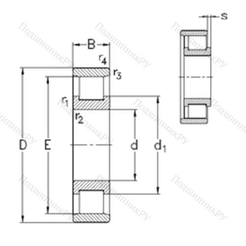 Подшипник роликовый радиальный N 314-E-M 6