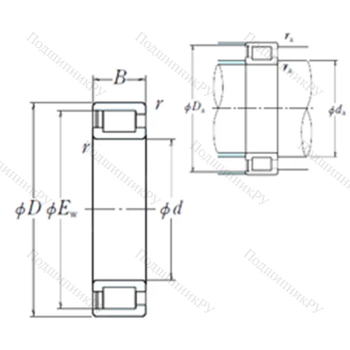 Подшипник роликовый радиальный NCF 3084V