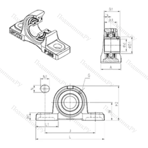 Подшипниковый узел шариковый радиальный UCP 320 от производителя  SNR