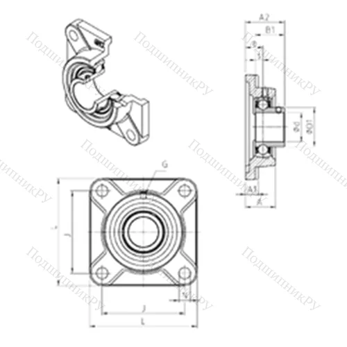 Подшипниковый узел шариковый радиальный USF 211