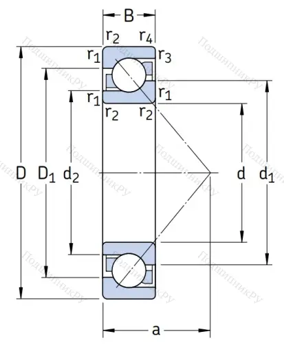 Однорядный шариковый подшипник 7215 BECBP от производителя  SKF