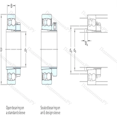 Подшипник шариковый радиальный самоцентрирующийся 2307E-2RS 1KTN 9+H 2307E от производителя  SKF