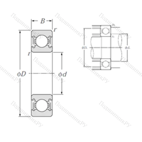 Подшипник шариковый радиальный 6705LLF от производителя  NTN