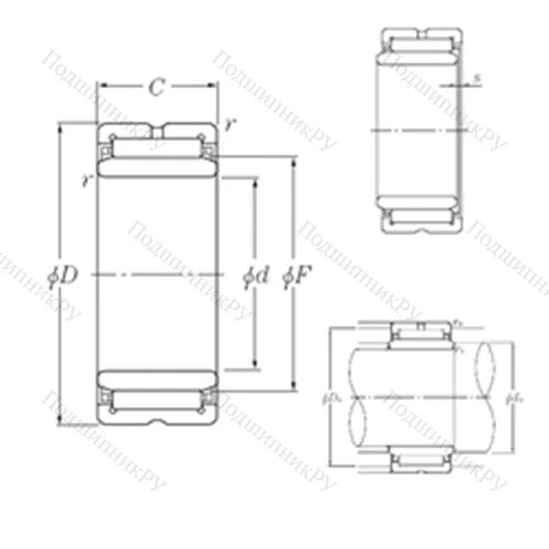 Подшипник игольчатый радиальный NK 105/26R+IR 95?105?26 от производителя  NTN