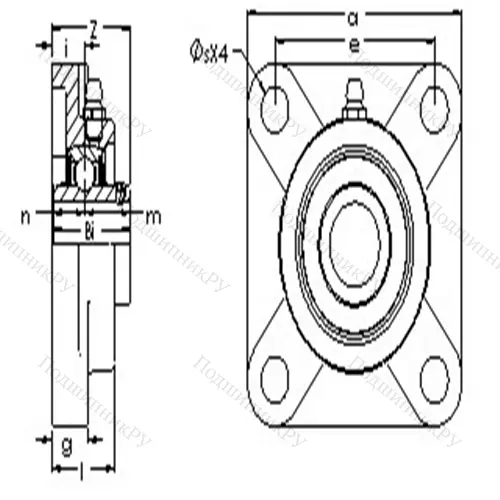 Подшипниковый узел, дюймовая серия UCF 207-23E от производителя  AST