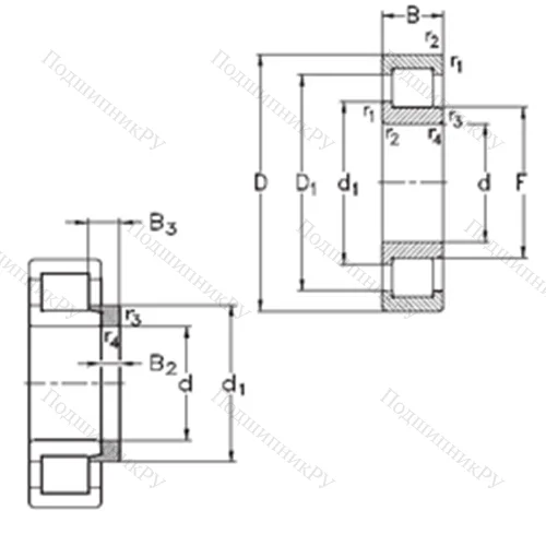Подшипник роликовый радиальный NJ 2320-E-M 6+HJ 2320-E
