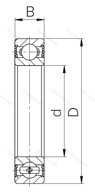 Шариковый однорядный подшипник 180111 T (6011 2RS) в Самаре
