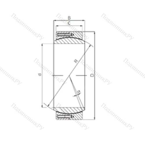 Подшипник скольжения сферический GE 440DW от производителя  ISO
