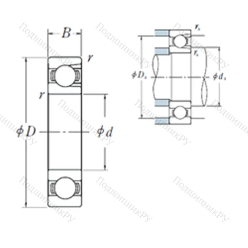 Подшипник шариковый радиальный BL 212