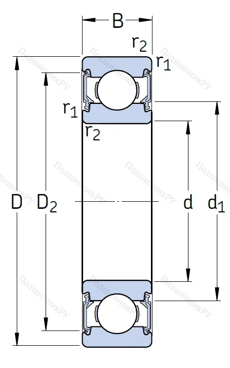 Однорядный шариковый подшипник 6303 2RSH/C 3 от производителя  SKF