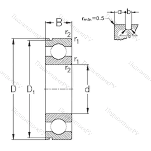 Подшипник шариковый радиальный 6413-N от производителя  NKE