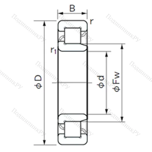 Подшипник роликовый радиальный NJ 2313 E