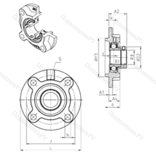 Подшипниковый узел шариковый радиальный ESFC 204 от производителя  SNR
