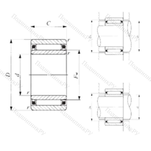 Подшипник игольчатый радиальный NAF 7010030