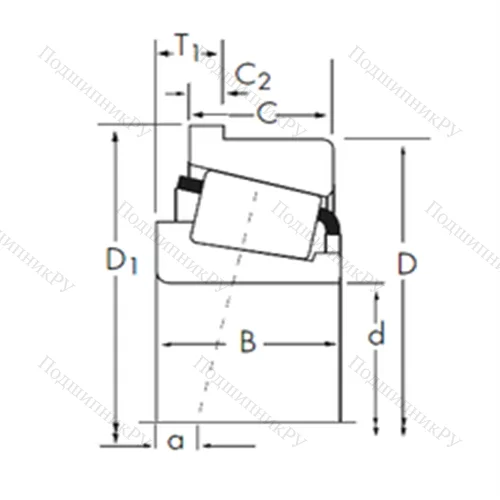 Подшипник роликовый радиально-упорный 581/572-B от производителя  TIMKEN