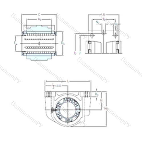 Подшипник шариковый линейный LUCD 25-2LS от производителя  SKF